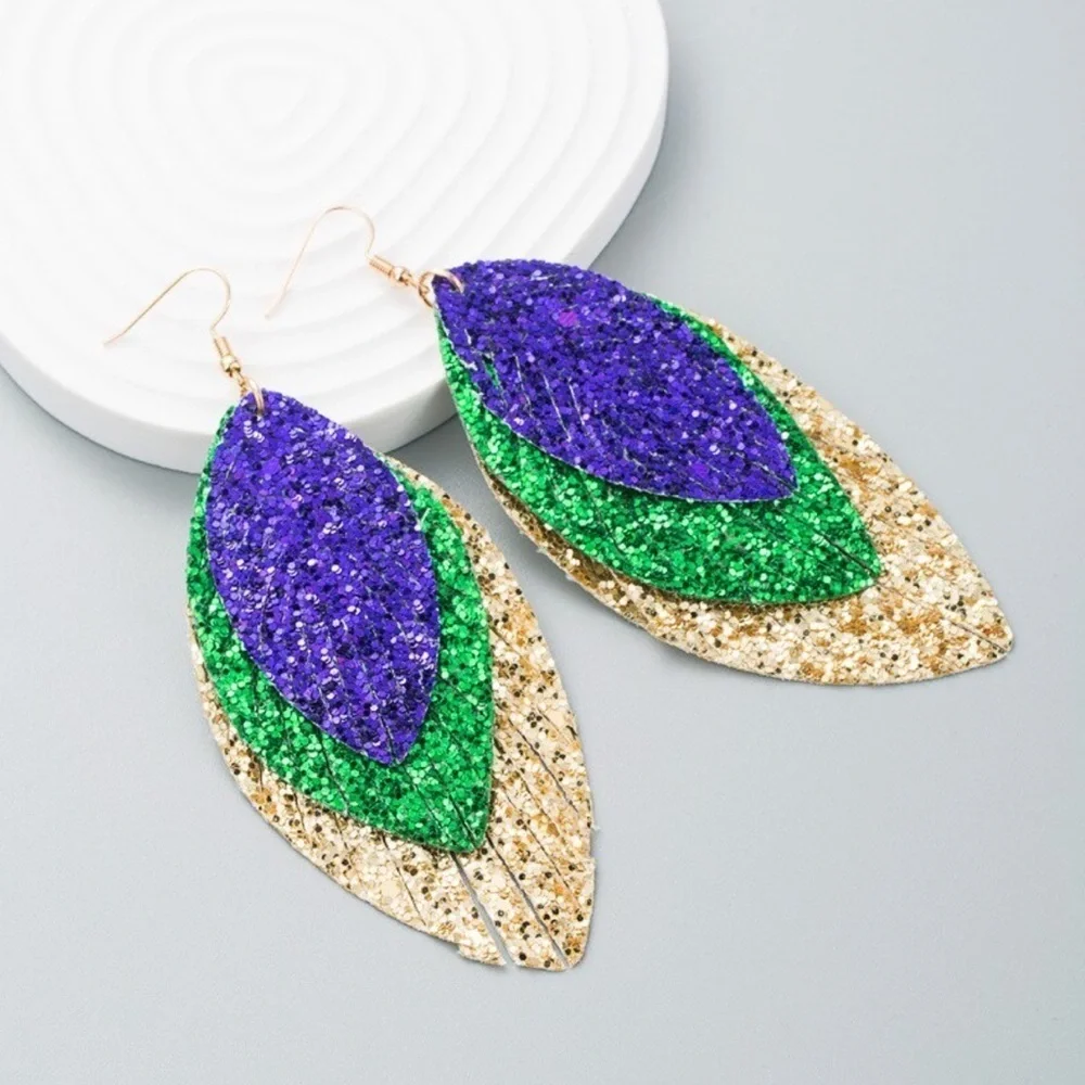 Sparkle and Shine at Mardi Gras: Dangle Glitter Earrings Extravaganza!